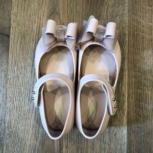 Mini Melissa, girls size 9, pink bow flats